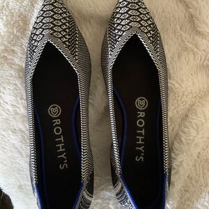 Rothy's Black and White Patterned Flats.NWT